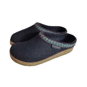 Haflinger Sz 37(6) Grizzly Unisex Grey Pure New Wool Clogs Mules Slip On Felted